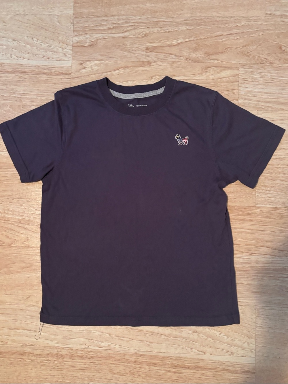 Goat Short Sleeve Navy blue t-shirt with American flag goat